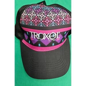 TROXEL Womens Hat Purple Pink Black Mesh‎ Back Snapback Ball Cap Embroidered